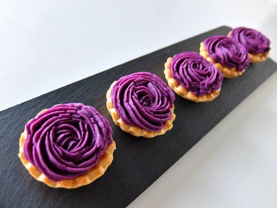 紫いもクリームタルト バラ tart 芋 ハロウィーン