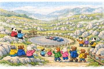 ※AIさんが描いた平尾台の風景「茶ヶ床園地のイメージ」