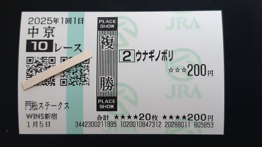 今日の富来笑馬券は中京11R飛騨ステークス3着ビップウインク11番