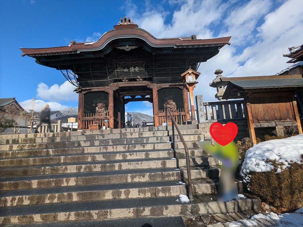 長野県　子連れ観光　善光寺の仁王門