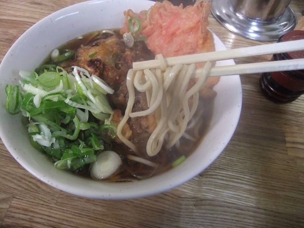 一由そば＠日暮里のＪＫＢ＋紅生姜天(半)２