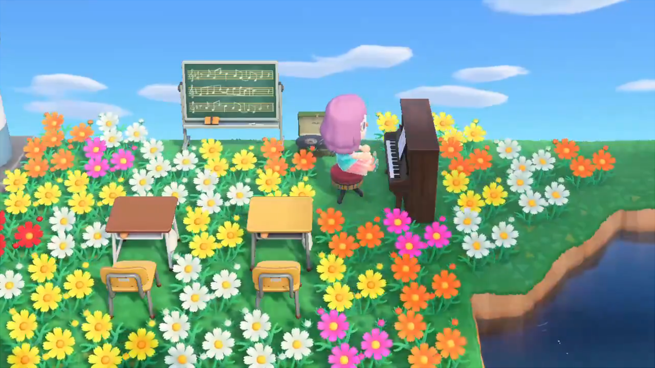 あつまれどうぶつの森 プレイ日記その８３ 丘の上のコスモス学校できた どうぶつの森 Novels Room 楽天ブログ