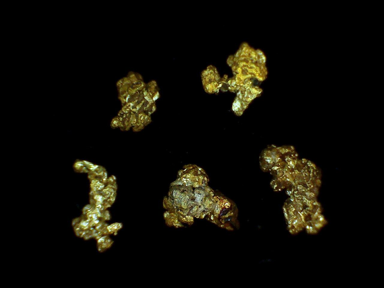 静岡県産　自然金　砂金 3.6gの砂金の集まりのような非常に微細・繊細な自然金