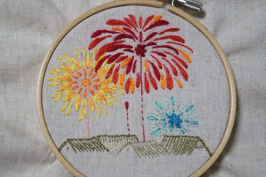 打ち上げ花火を刺繍する 刺繍大好き のぞみのステッチダイアリー 楽天ブログ