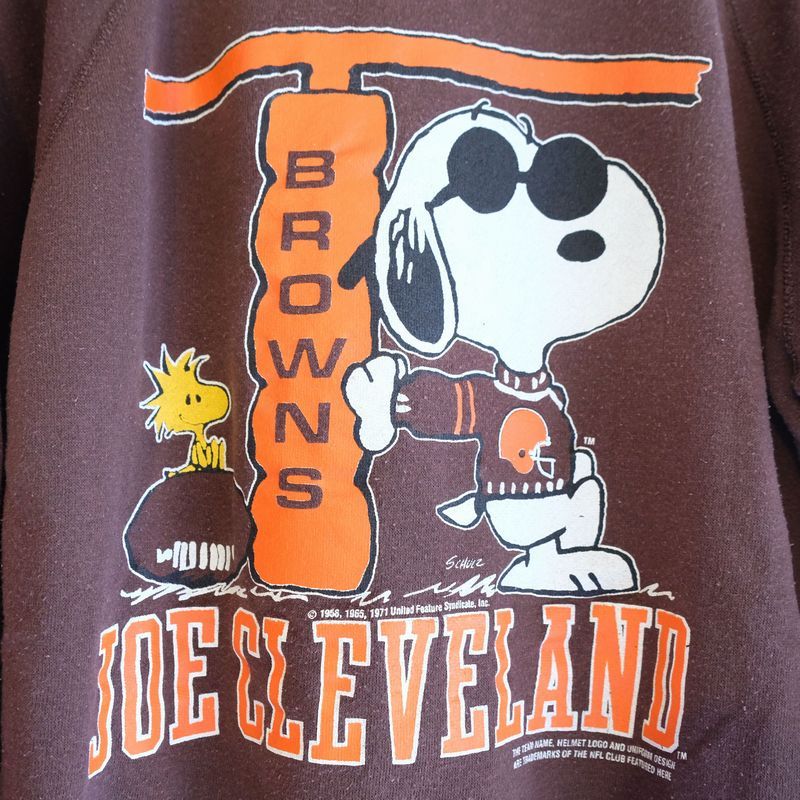 スヌーピースウェットヴィンテージビンピーナッツキャラクターnflラグビーフットボールアメフトjoe Clevelandブラウンズbrowns ヴィンテージ古着通販サイトtraceのブログ入荷新商品紹介 楽天ブログ