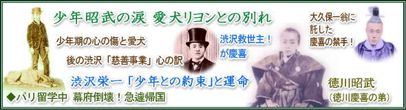 ◆渋沢の決断と約束、◆徳川昭武と愛犬リヨン