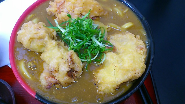 鶏天カレーうどん