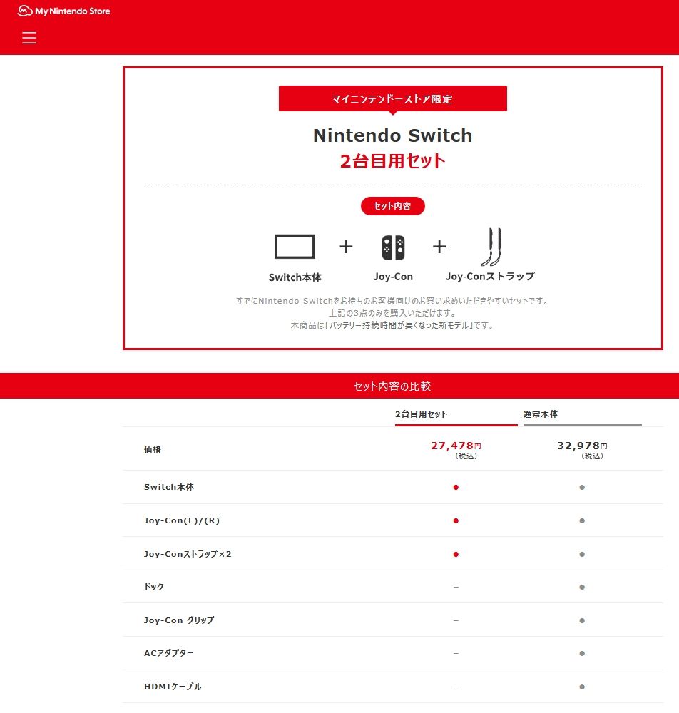Nintendo Switch 2台目用セットマイニンテンドーストア限定 | お馬鹿のブログ - 楽天ブログ