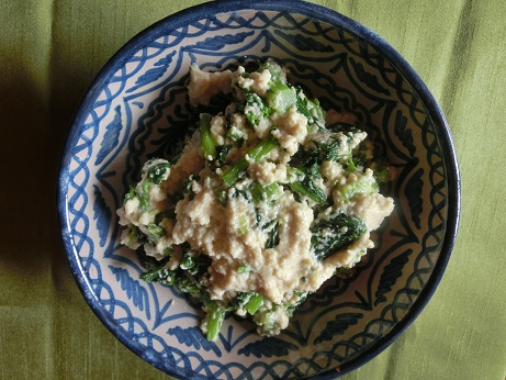 カキ菜の白和え