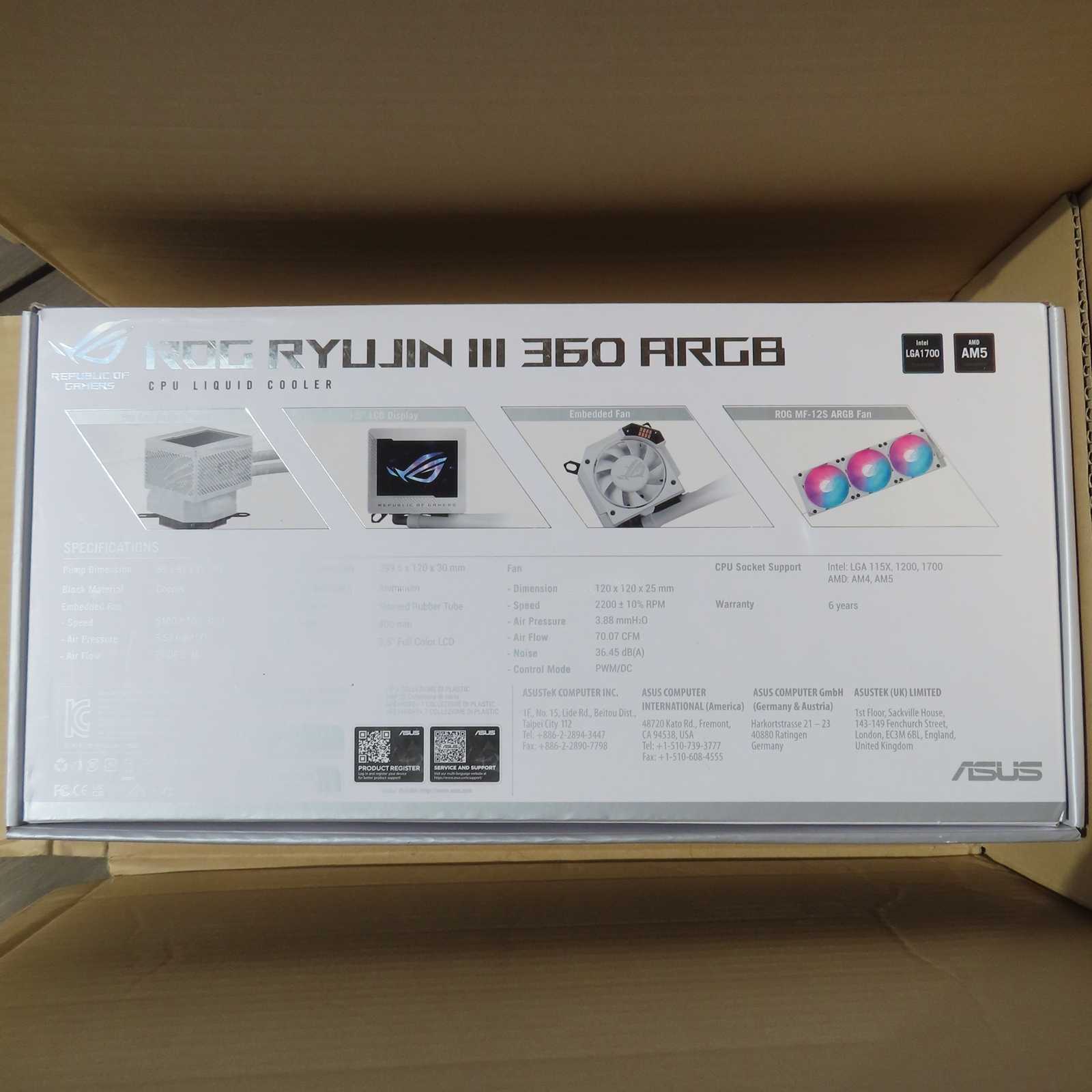 ASUS ROG Ryujin III 360 ARGB WHT 側面仕様