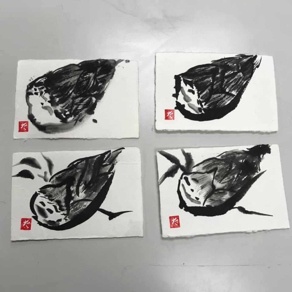 大切な人へのギフト探し 筍たけのこ 達磨だるま水墨画 | hijepinkのブログ - 楽天ブログ 版画