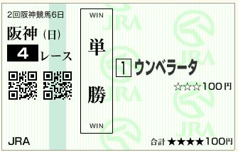 ウンベラータ（130407）単勝