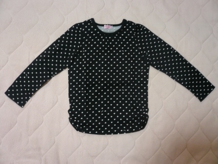 2015ミキハウス新春福袋１万円110ｃｍ女の子ネタバレ中身エブミキハートドットＴシャツ.JPG