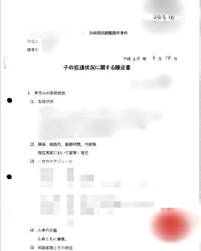 今頃入手 相手方の 子の監護に関する陳述書 孤独なバツイチ男の転落人生 楽天ブログ