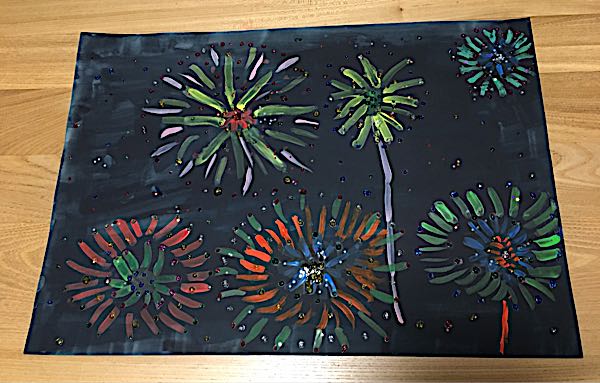 夏休みの宿題 娘作の花火の絵 毎日をhappyに ワーキングママの日常 楽天ブログ