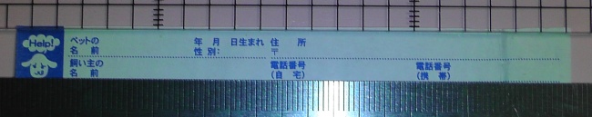 付属情報カードのサイズと内容