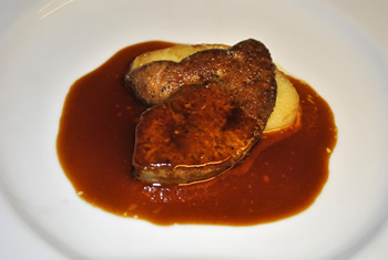 saut? de foie gras