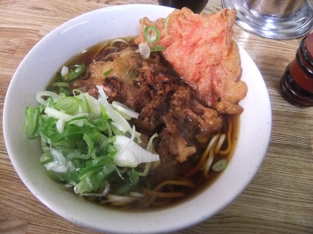 一由そば＠日暮里のＪＫＢ＋紅生姜天(半)１