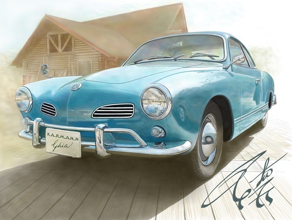 Karmann Ghia Illustration カーイラスト Car Illustration クルマの絵 楽天ブログ