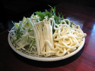 野菜・きのこの盛合わせとうどん