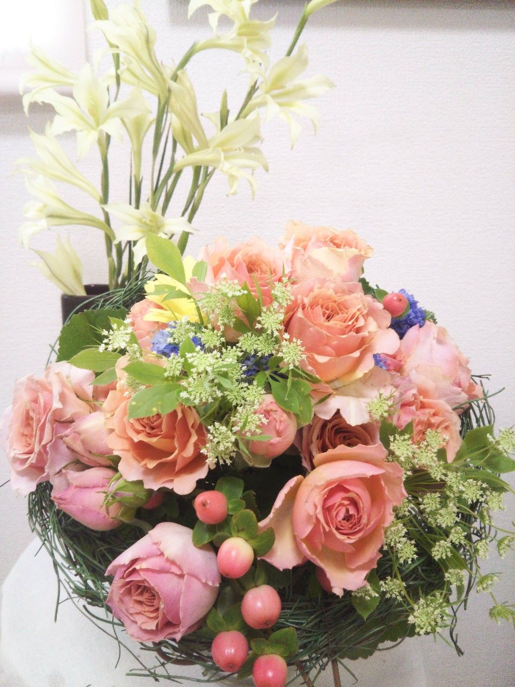 今月のフラワーレッスンは花束です アトリエ遊花 気ままな日記 楽天ブログ