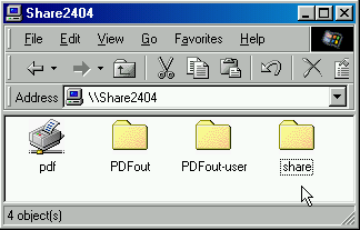 Windows 98 から Samba 3.6.25 server を見る
