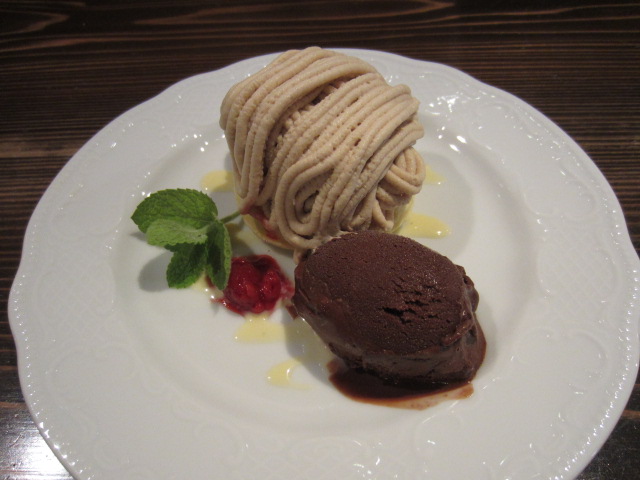モンブランとチョコアイス