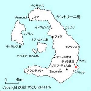 サントリーニ島の諸島図