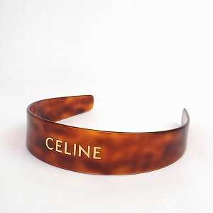 セリーヌ CELINEロゴ べっ甲モチーフ カチューシャ 落ち着いた存在感の