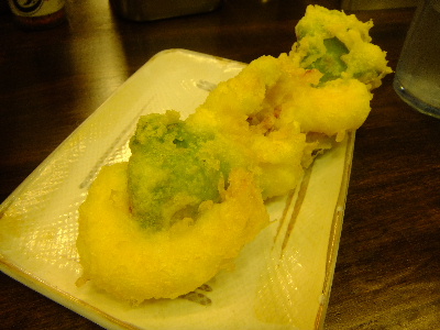 海老とアボガドの天ぷら