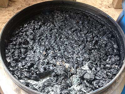 １年水に漬けて発酵させた黒檀の皮