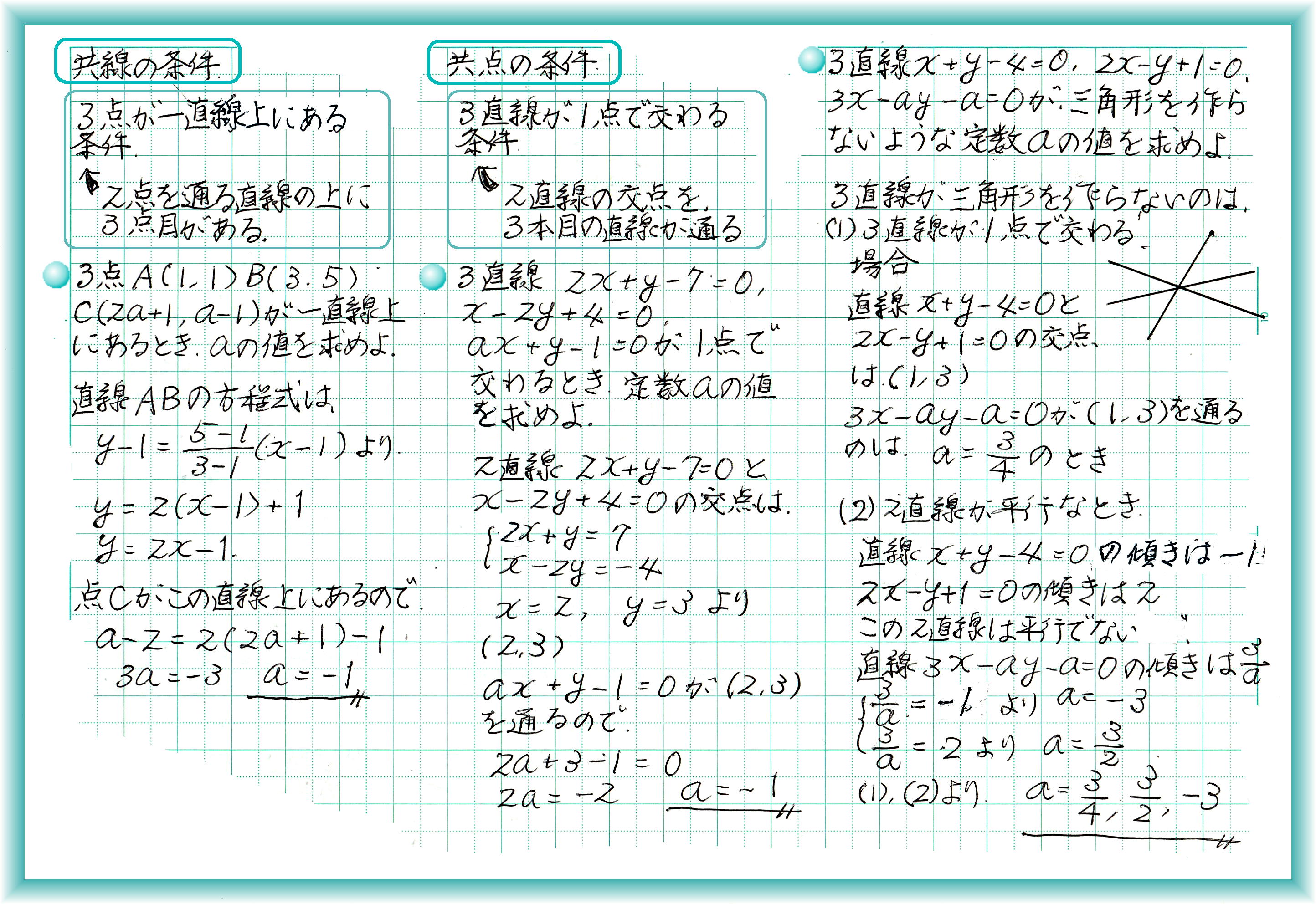 まとめ2点 ○○数学Ⅱ⑭○○直線の方程式 | 60ばーばの手習い帳 - 楽天ブログ