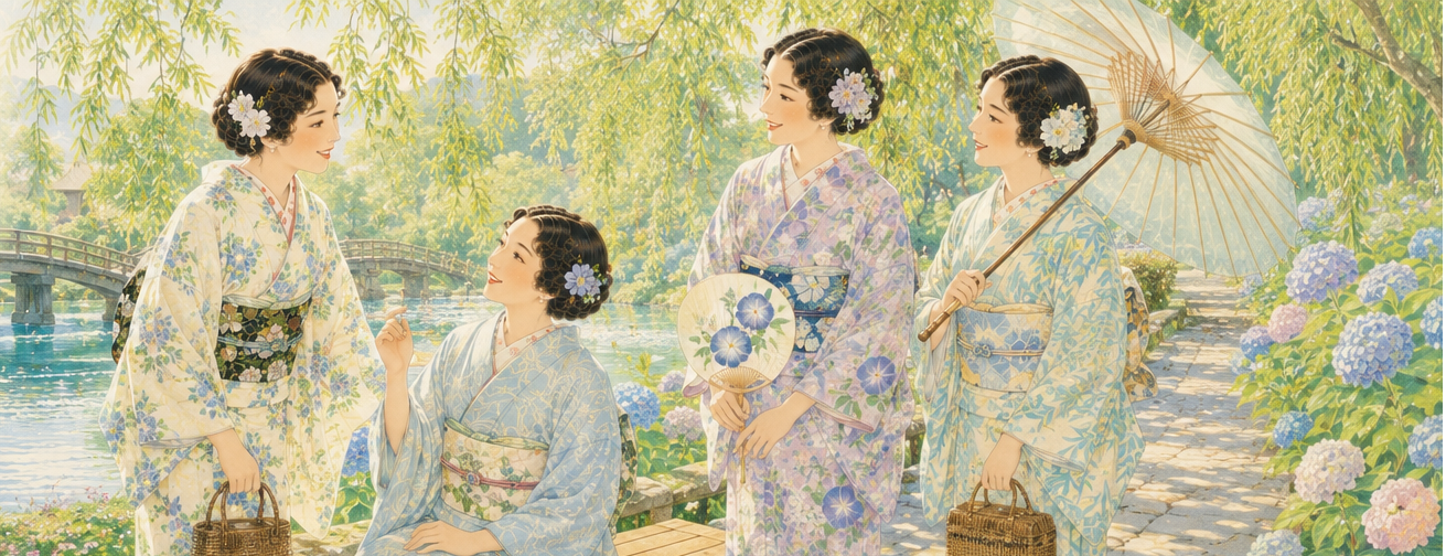 着物でお出掛け会　～千駄木きもの倶楽部　命短し出掛けよ乙女　とにかく着物でランチ・お散歩・街歩き