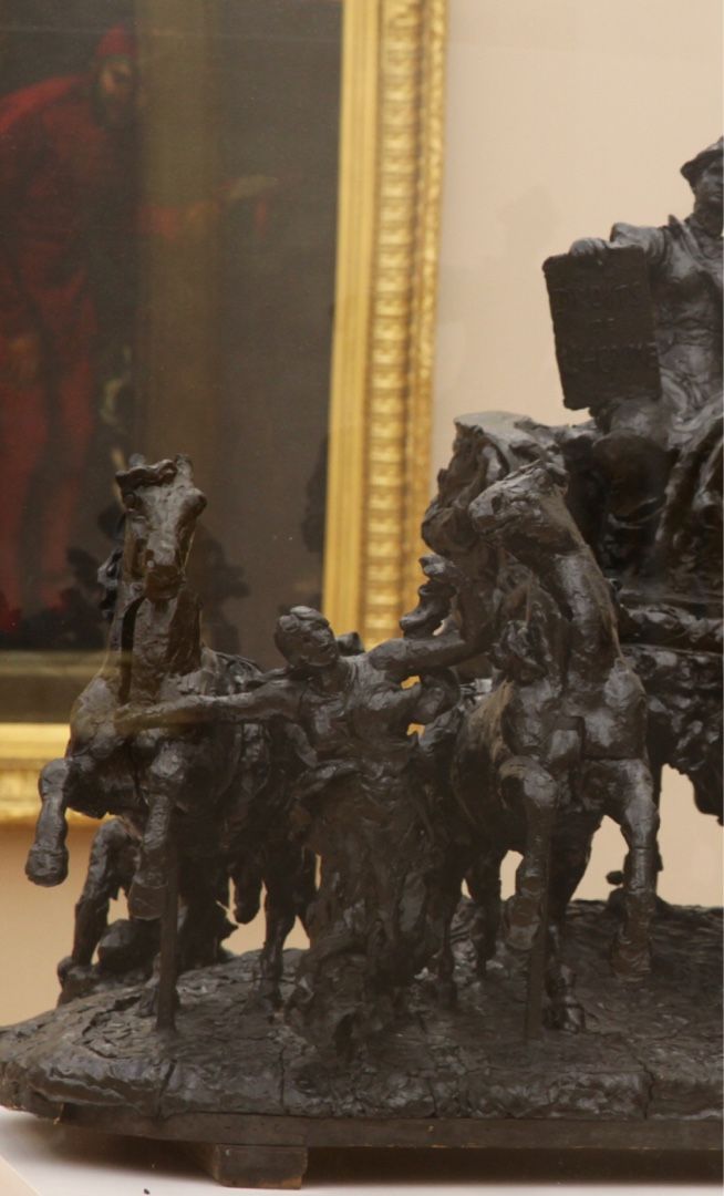 日本初の パリの凱旋門 鉄製彫刻インテリア置物19世紀旅行者記念品から