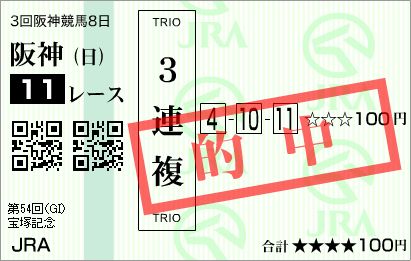 2013.07.23　阪神　宝塚記念　3連複 2,910円.JPG