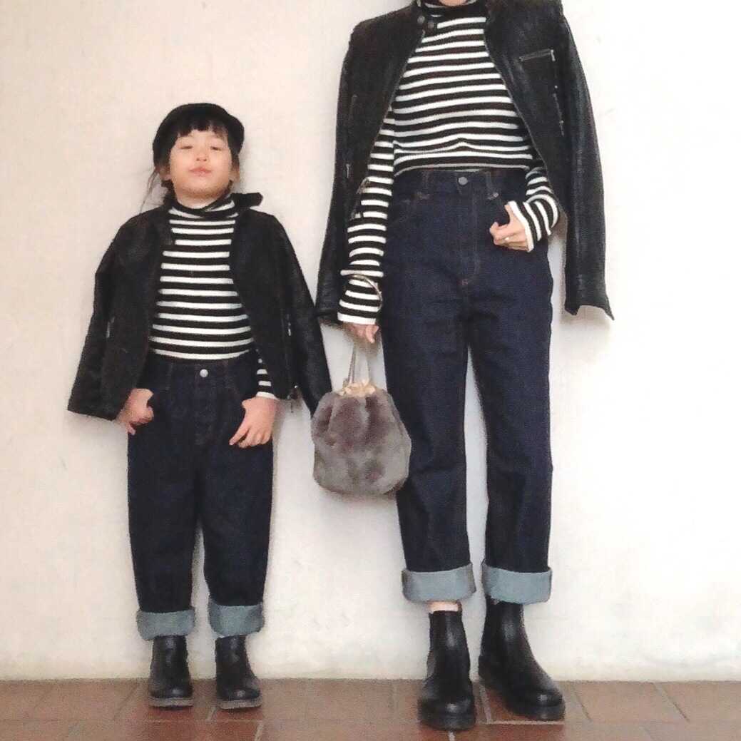ハイウエストストレートジーンズ【GU】で冬の親子リンク | emi & koko