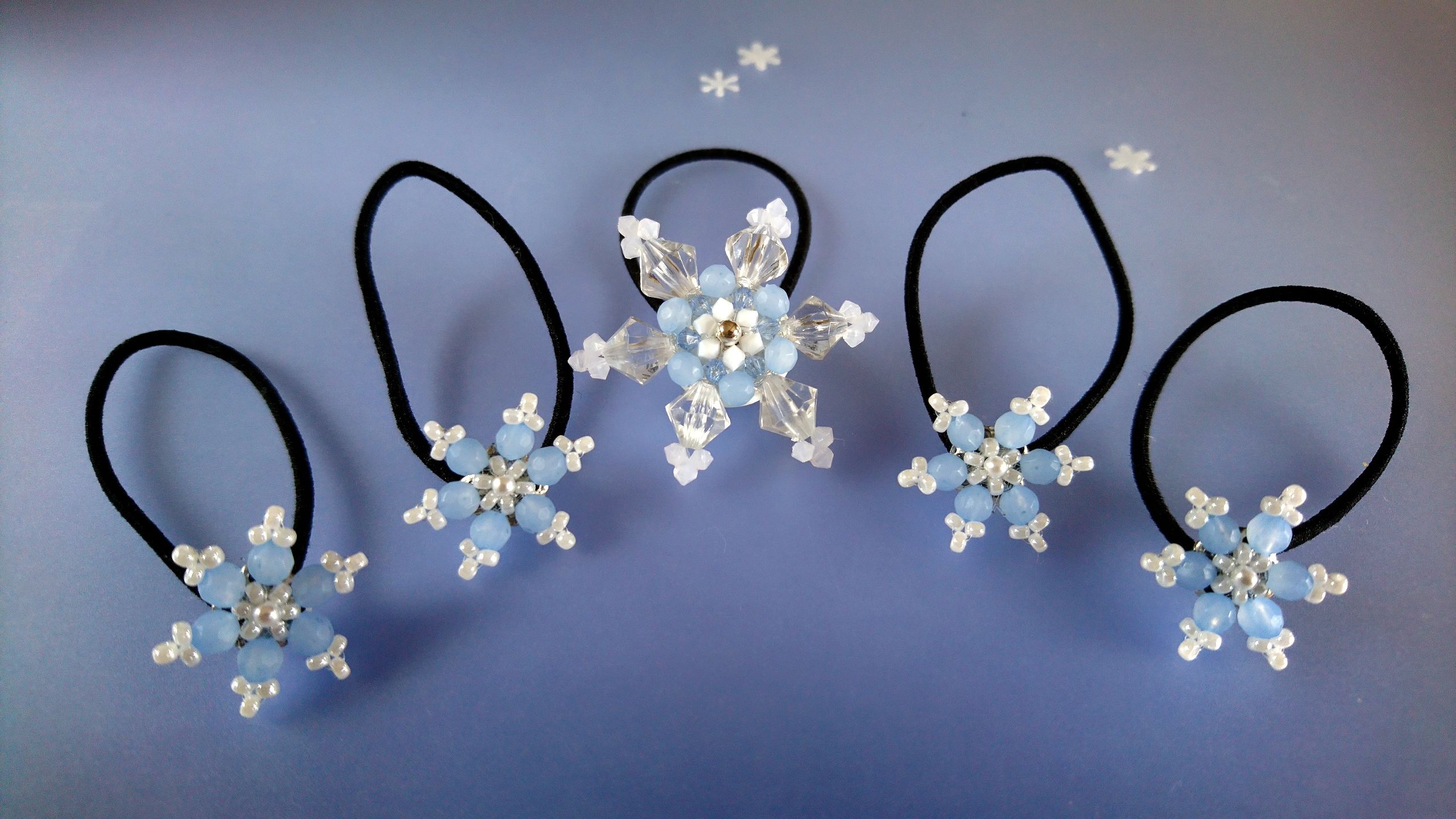 雪の結晶のヘアゴム販売開始しました。 | ♪子供がよろこぶ♪ヘア