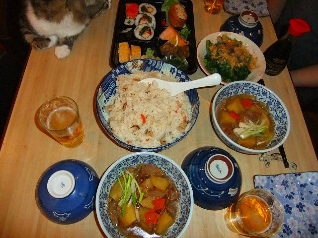 鯛釜めしと肉じゃが