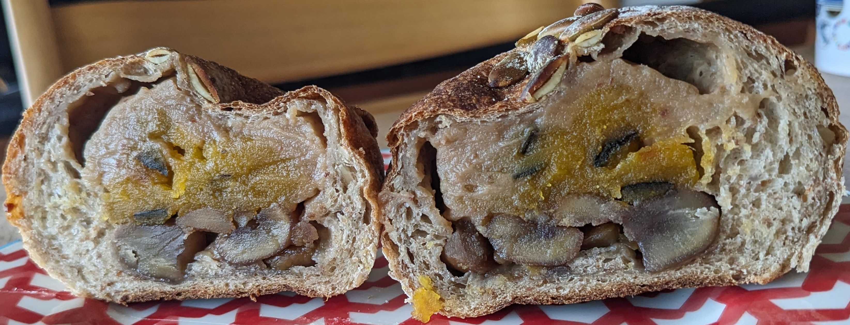 下田流の通販　栗とかぼちゃマロンクリーム雑穀フランスの断面