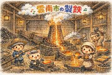AIさんがイメージした：菅谷たたら山内の高殿