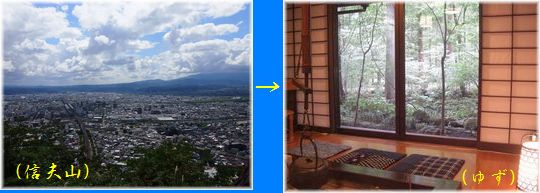 信夫山からゆずへ