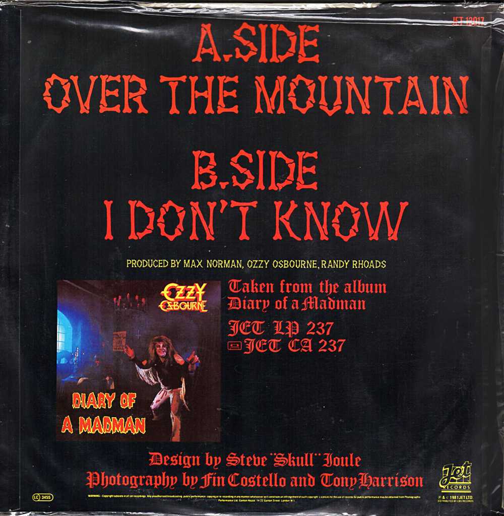 オジー・オズボーン『Over The Mountain』/12インチシングル