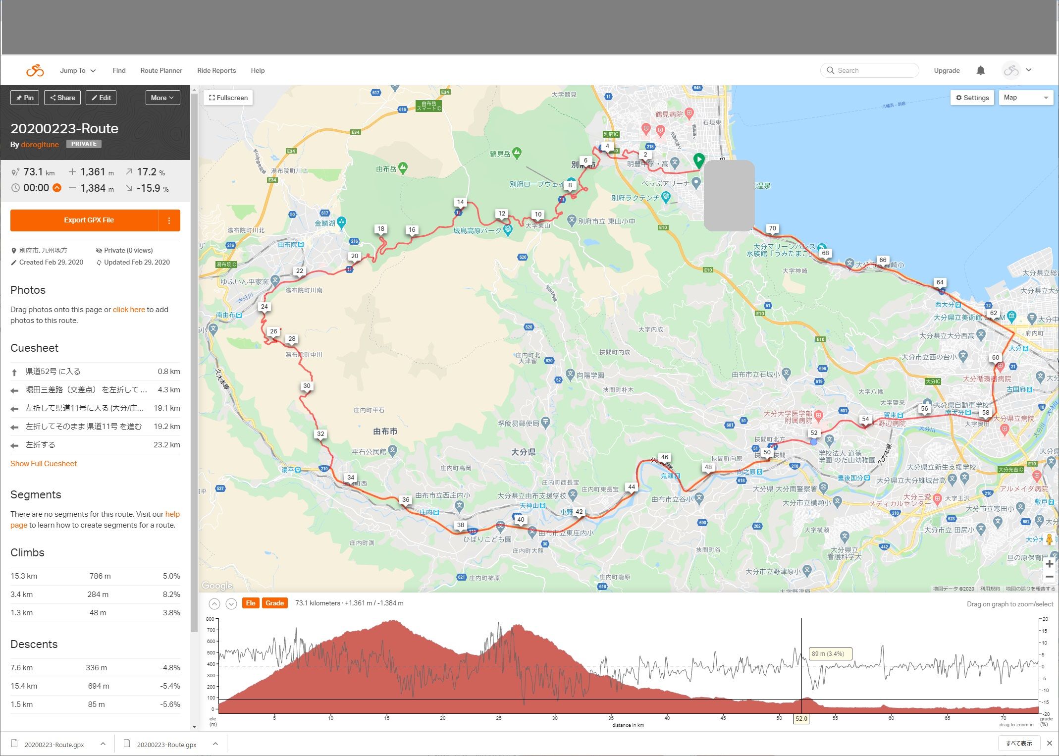 ルートラボの代替は Ride With Gps かなぁー 02 29 どろぎつねのポンコツペダル 楽天ブログ