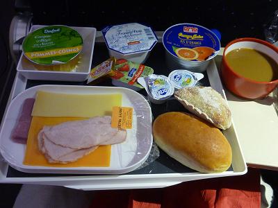 AF276 エアバスA380 機内食朝食