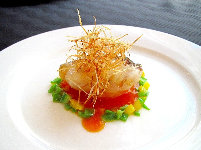 白身魚の長芋おろし掛け蒸し