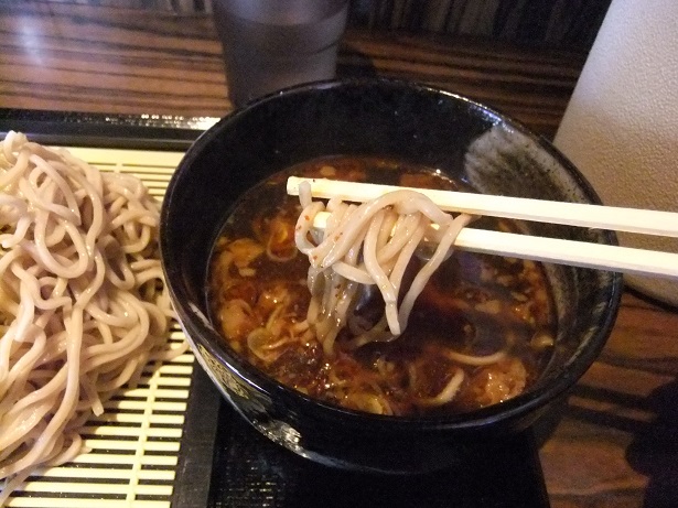 生そば睦月＠三ノ輪橋のつけ牛すじそば(大盛り)２