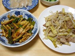 たけのこ炒めと味噌和え