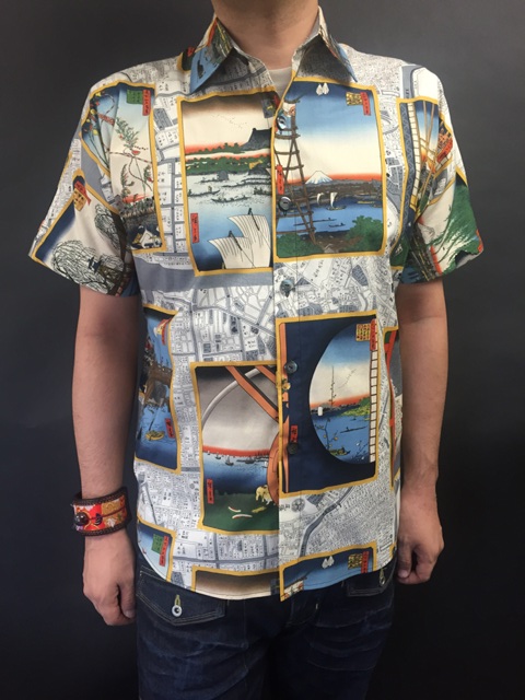 広重版画図シャツ