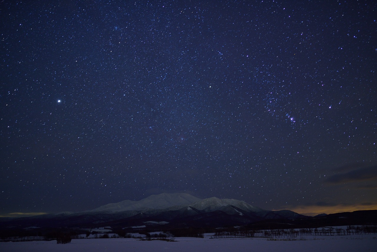 オホーツク　斜里町　海別岳　星空