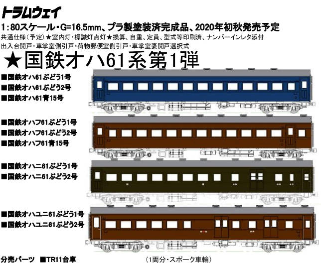 定番最新品オハフ33 客車 トラムウェイ ぶとう１号色 鉄道模型 HOゲージ 02 JR、国鉄車輌